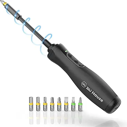 Wiha Elektrischer Akku Schraubendreher 3,6 V mit 8 Bits, einstellbarem Drehmoment und LED-Licht, inkl. USB-C Ladekabel
