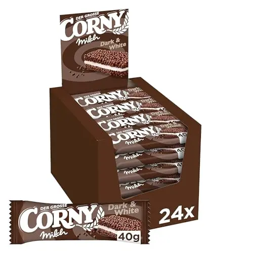 Corny Müsliriegel Milch Dark & White, 24er Großpackung