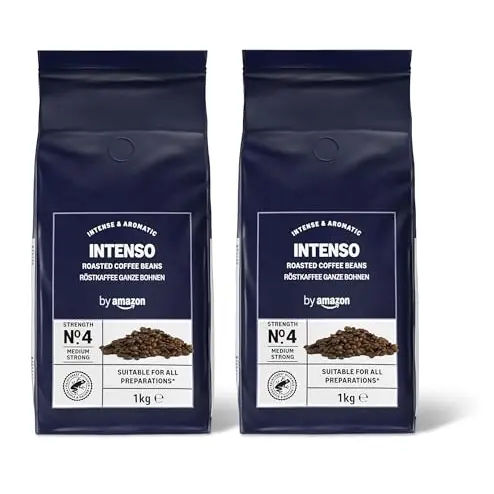 Intenso Kaffeebohnen, dunkel geröstet, 2 kg (2 x 1 kg) – Rainforest Alliance zertifiziert