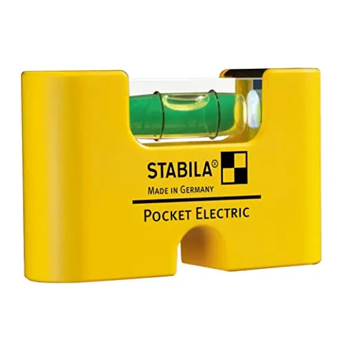 STABILA Mini-Wasserwaage Pocket Electric, 7 cm, mit Magnet, 1 Horizontal-Libelle, Made in Germany, Gelb
