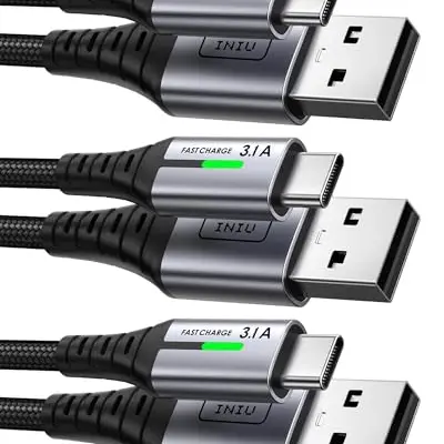INIU USB C Kabel 3er Set: 2m, 2m und 0,5m Schnellladekabel