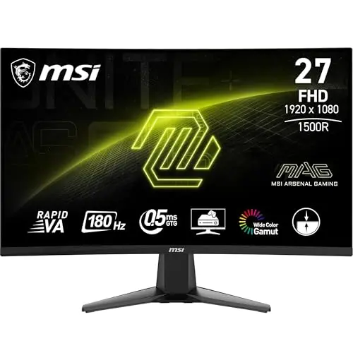 MSI MAG 27C6F 27 Zoll Curved Gaming Monitor, 180Hz, 1ms, FreeSync, HDMI & DP