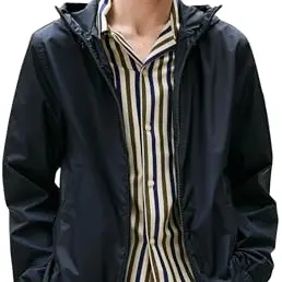 Tommy Hilfiger Herren Übergangsjacke mit Kapuze, blau