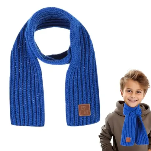 Abeillo Unisex Winter Schal für Kinder - Weicher Baumwoll-Halswärmer in Marineblau