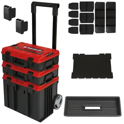 Einhell E-Case Tower Systemkoffer-Set - 3 stapelbare Koffer für Werkzeug und Zubehör