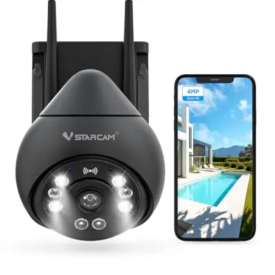 VSTARCAM 4MP Überwachungskamera für außen mit Nachtsicht, PTZ 360°, IP66 wetterfest und Zwei-Wege-Audio