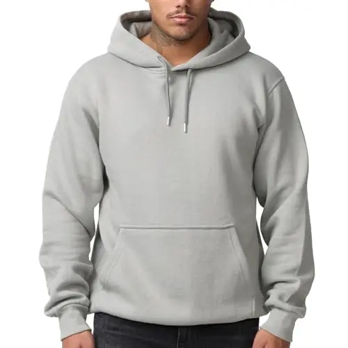 Smith & Solo Herren Hoodie – Langarm Kapuzenpullover – Slim Fit – Graue Baumwollmischung