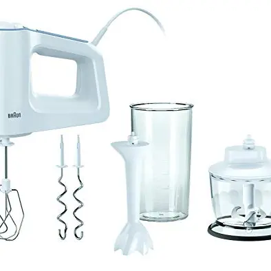 Braun MultiMix 3 Handmixer – 5 Geschwindigkeitsstufen, Turbo-Funktion, inkl. Zubehör, 500 Watt, weiß