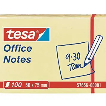 tesa Office Notes Haftnotizen – 100 Blatt, 5 x 7,5 cm, Gelb