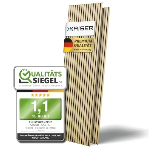 KAISER Akustikpaneele - Eiche - Wanddeko für Wohnzimmer - 120 x 60 cm