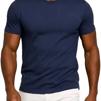 Leif Nelson Herren T-Shirt 2er Pack, rundhals, kurzarm, 100% Baumwolle, blau, Größe S