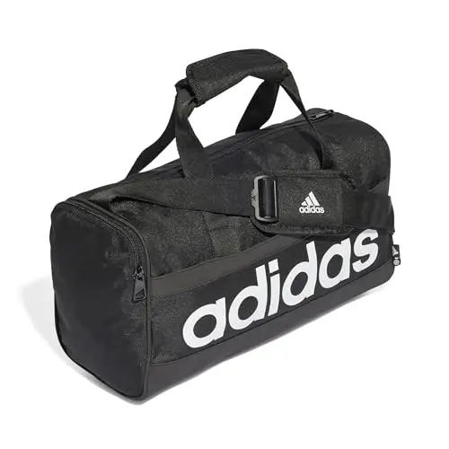 adidas Unisex Essentials Linear Duffel Bag - Schwarz / Weiß, XS