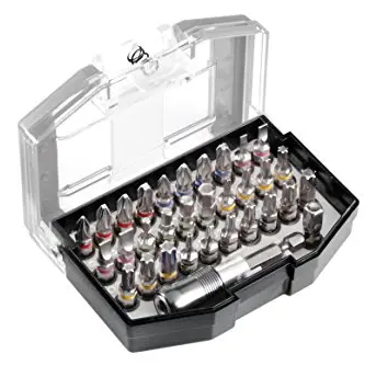 kwb Most Wanted Bit-Box – 32-teilig mit Bits, Magnet-Schnellwechsel-Bithalter und Kunststoff-Box