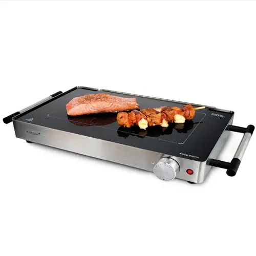 Korona 46100 Tischgrill 2 in 1 | 800 Watt | Edelstahl | Einstellbar 50-240 °C