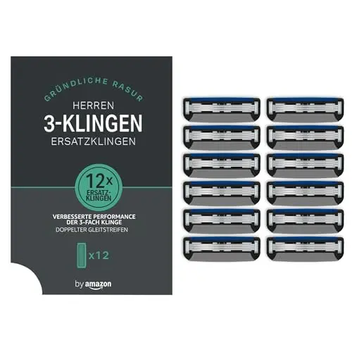 3-fach-Klingen für Herrenrasierer (12 Stück) von Amazon