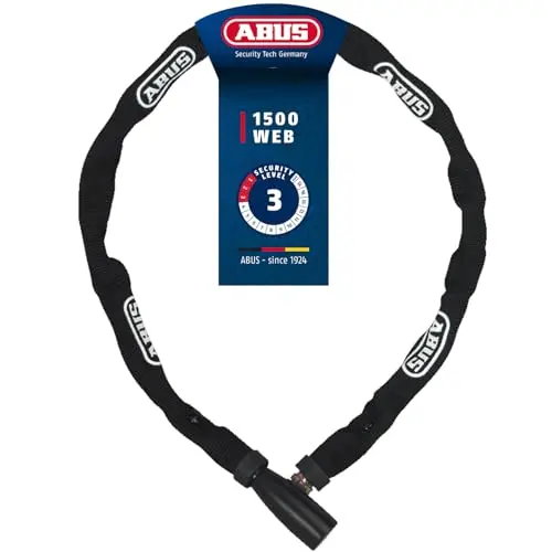 ABUS Kettenschloss 1500 Web – 110 cm – Schwarz