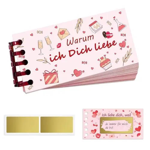 LOYEBOHU Valentinstag Geschenke - Rubbellose für Partner, Ich Liebe Dich, Jahrestag Geschenk für Männer & Frauen