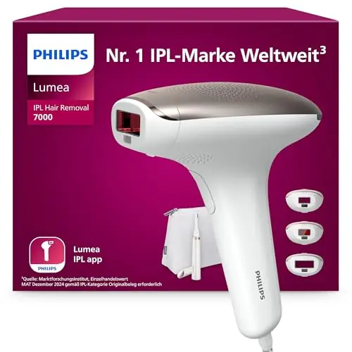 Philips Lumea IPL 7000 Series Haarentferner mit 3 Aufsätzen für Körper, Gesicht & Bikinizone