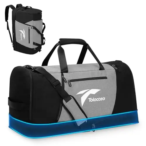 Tolaccea Erweiterbare Reisetasche 54-72L Weekender mit Schuhfach und Nassfach für Herren und Damen