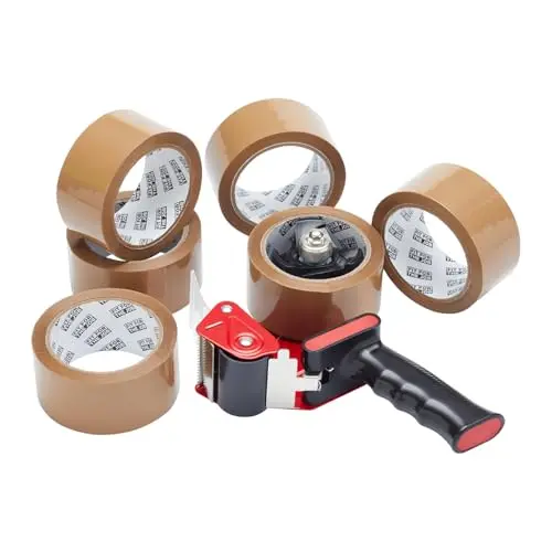 Fit For The Job Klebebandabroller mit 6 Rollen, braun – Robust zum Verpacken und Versiegeln