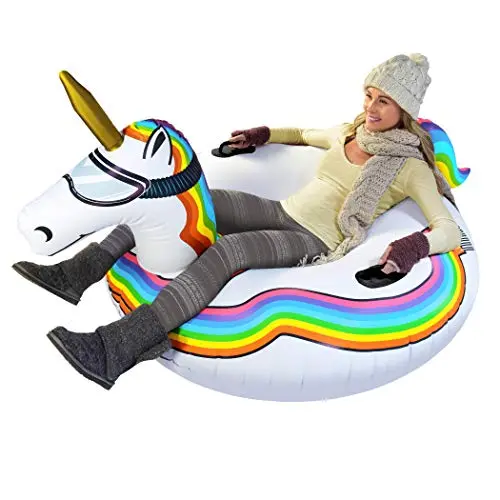 GoFloats Winter Snow Tube - Einhorn Schlitten & Rodel