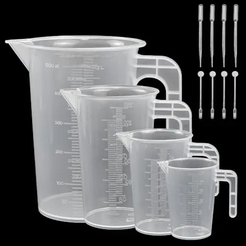 ADERTOS Messbecher 500ml - Transparent mit Griff und Skala für Küche und Labor
