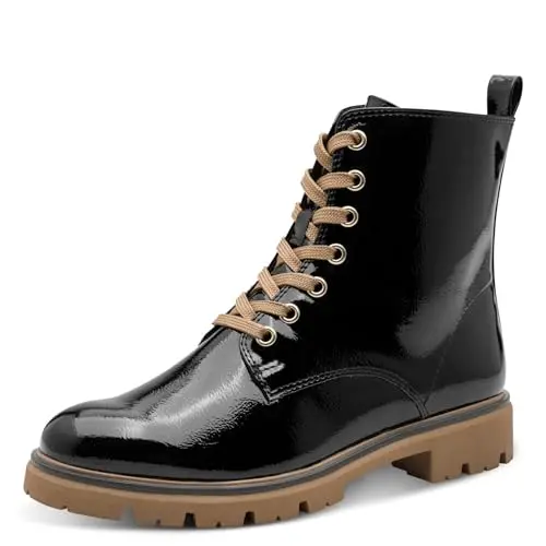 Marco Tozzi Damen Stiefelette Schwarz/Natur, Größe 38