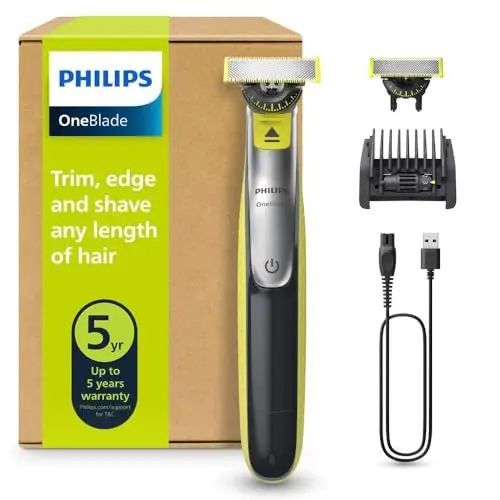 PHILIPS OneBlade 360 Face - Elektrorasierer & Trimmer mit 5-in-1-Trimmaufsatz für Nass- & Trockenrasur