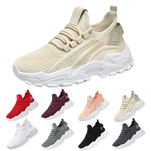 Damen Laufschuhe Freizeit Sneaker Atmungsaktiv Bequem Rutschfest für Fitness und Sport
