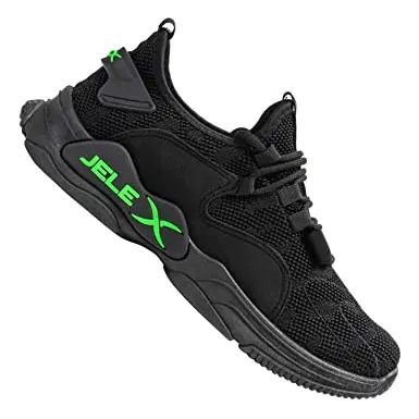JELEX Performance Herren Sneaker - Atmungsaktive, rutschfeste Sportschuhe Schwarz