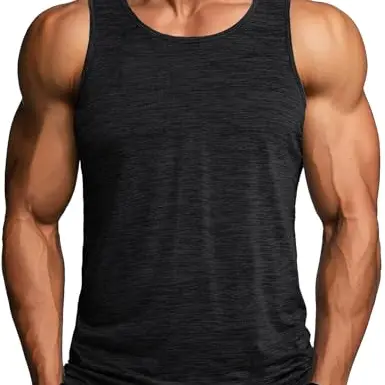 MAGCOMSEN Herren Tanktop, ärmelloses Sportshirt, Schwarz