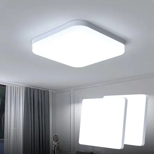 EASY EAGLE LED Deckenleuchte Quadrat - 36W, 6500K, IP44 für Küche, Badezimmer, Wohnzimmer, 23CM (Packung mit 2)