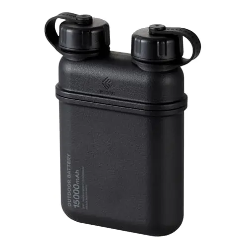 ELECOM NESTOUT 15000mAh Portable Charger - IP67 Waterproof, Shockproof Power Bank for Smartphones & Tablets - Black