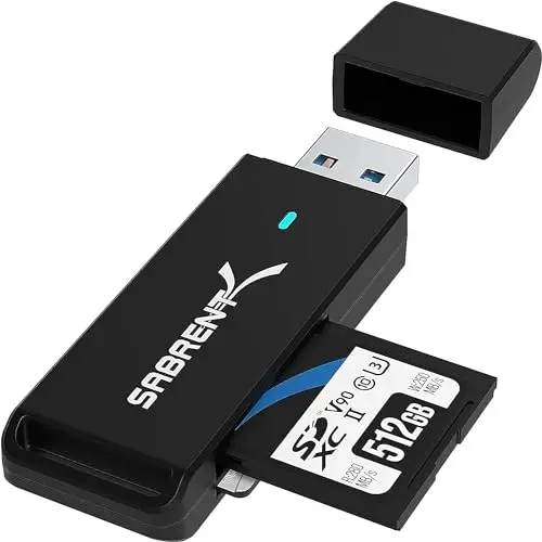 SABRENT Micro SD Kartenleser USB 3.2, 5Gbps High Speed, für PC und mehr (CR-T2MS)