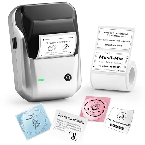 NIIMBOT B1 Etikettendrucker mit Etiketten und Label Drucker