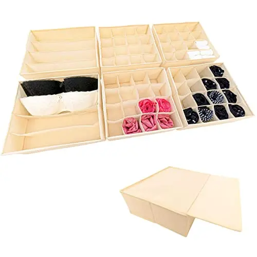 SIMPLE JOY® PAX100 Organizer für Ikea Kleiderschrank, 6er Set, Beige