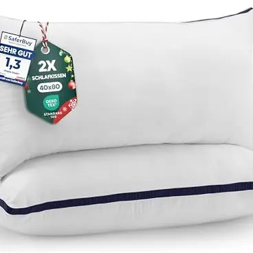 Utopia Bedding Kopfkissen 2er Set, 40 x 80 cm, Weiche und Atmungsaktive Bettkissen (Marineblau)