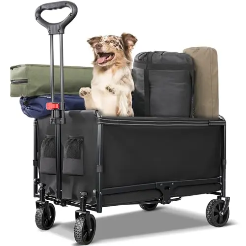 Faltbarer Bollerwagen 120L - Klappbar für Hunde, Einkaufen, Camping und Strand