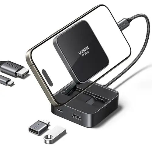 UGREEN Magnetische Dockingstation mit 4K HDMI, 100W PD Schnellladung - kompatibel mit iPhone 16/15, iPad Pro und mehr