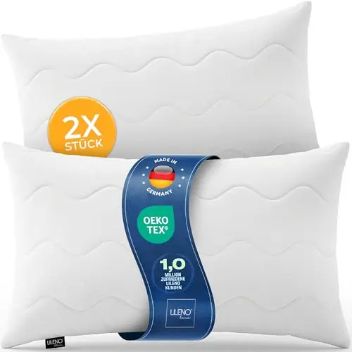 LILENO HOME Allergiker Kopfkissen 40x80 (2er Set) – Waschbar, Oeko-Tex, Made in Germany, Hautfreundlich & Geruchsfrei