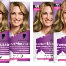 Schwarzkopf Perfect Mousse Schaumcoloration 800 Mittelblond - Haarfarbe für perfekte Grauabdeckung, Pflege & Glanz (2er Pack)
