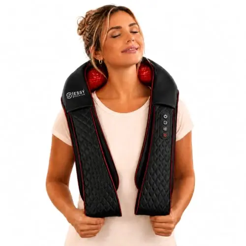 Essy Shiatsu Nackenmassagegerät mit Wärme, Schulter, Rücken, Beine