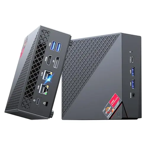 NiPoGi AM06 PRO Mini PC mit Ryzen 7, 16GB RAM, 512GB SSD, WiFi 6, Triple Display für Schule/Büro