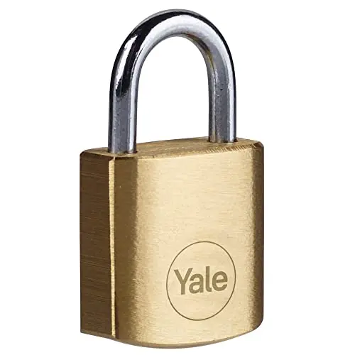 Yale Y110B 20mm Messing Vorhängeschloss mit offenem Stahlbügel - 3 Schlüssel
