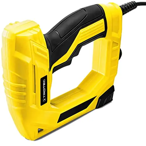 TROTEC Elektrotacker PTNS 11-230V mit 200 Klammern & 100 Nägeln, Softgrip, Sicherheitsnase, 3 m Kabel