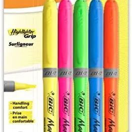 BIC BRITELINER Grip Textmarker in verschiedenen Farben (5er Set)