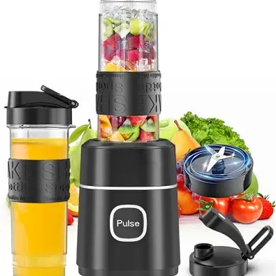 Mixer und Smoothie Maker, 500W Mini Standmixer mit 2 BPA-freien Flaschen, tragbarer Edelstahl Blender, leise und leicht zu reinigen