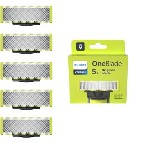 Philips OneBlade Original Klingen - 5 Ersatzklingen für Trimmen und Rasieren
