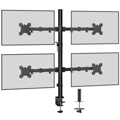 BONTEC Monitor-Tischhalterung für 13"-27" Monitore, neigbar & schwenkbar, höhenverstellbar, bis 10 kg