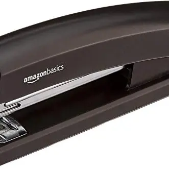 Amazon Basics Hefter mit 1000 Klammern, 10-Blatt, rutschfester Gummifuß, für Heim & Büro, Schwarz